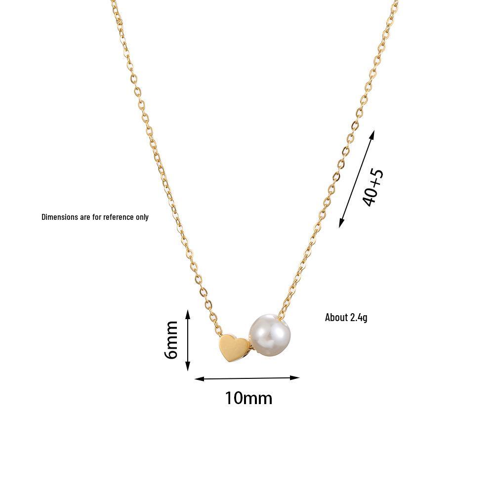 

Женское ожерелье из титановой стали с кисточкой в виде сердца и жемчуга - Универсальная, модная цепочка на ключицу