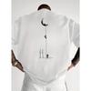 European sizes Men's Cotton Vintage Short Sleeve T-Shirt - Casual Round Neck Summer Tee with Subtle Geometric Patterns