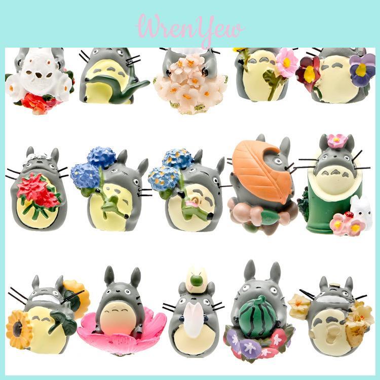 Cartoon My Neighbor Totoro Rose Resin Miniature Garden Decor With Creative Terrarium Design For Home And Office