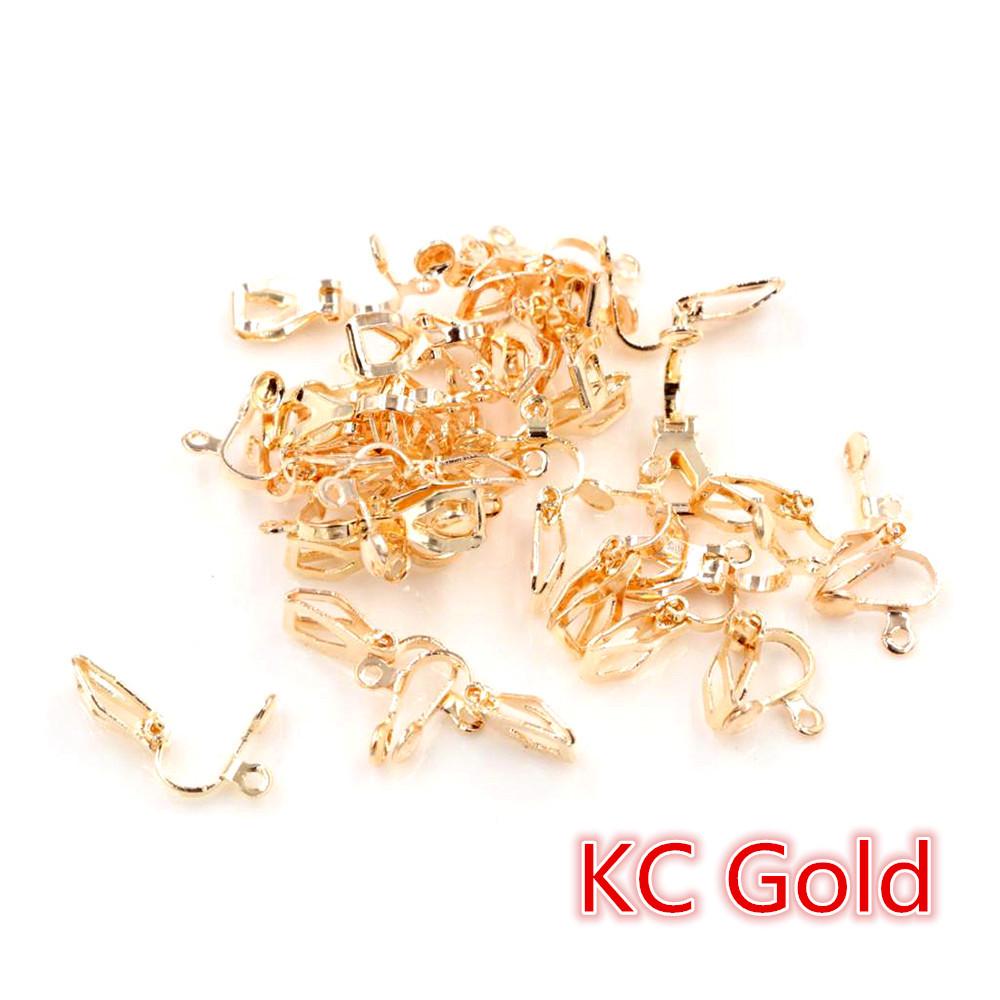 50 Pcs DIY Non-Piercing Triangle Ear Clip Jewelry Accessories with Pendant, Iron-Plated, 25g