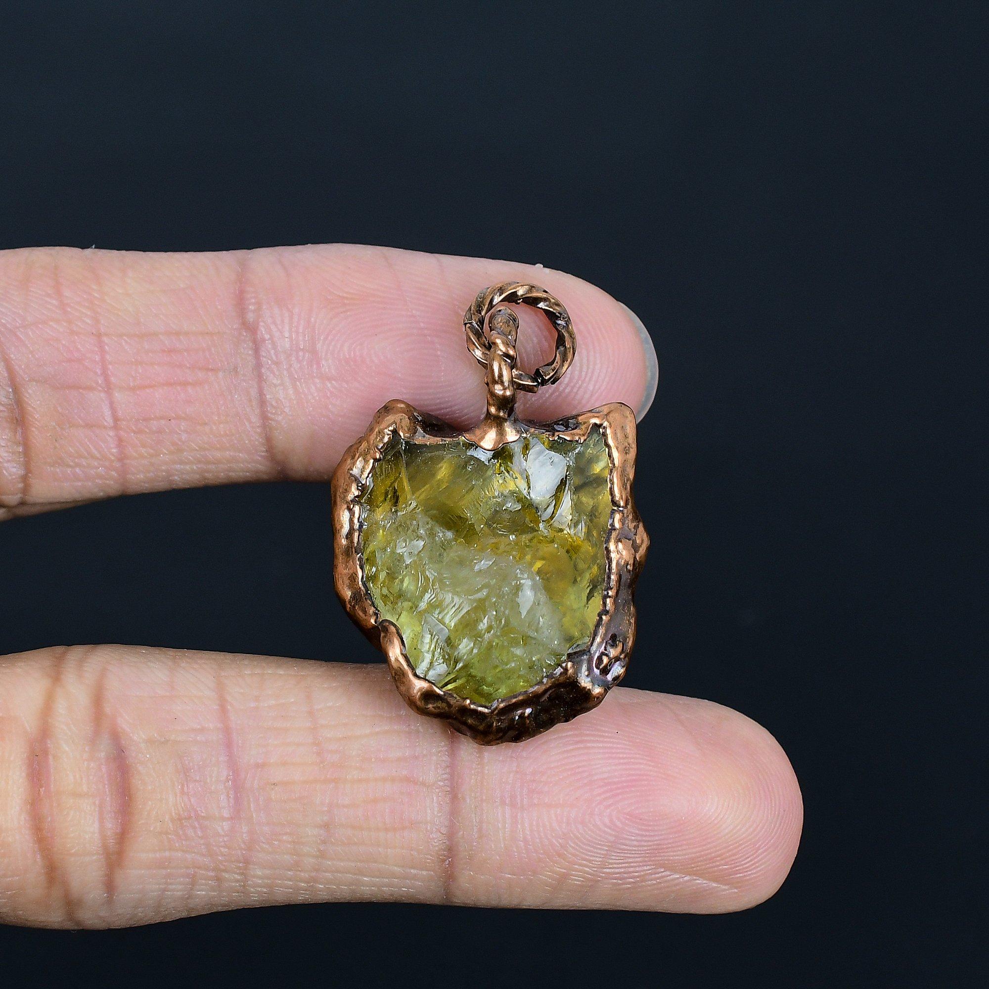 

Кулон с цитрином, Медные электроформованные украшения с драгоценными камнями, Кулон ручной работы, На День благодарения 2.99 Inches