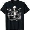 D5 Skeleton Drummer Guy Rock And Roll Band Rock On Drum Kit T-Shirt