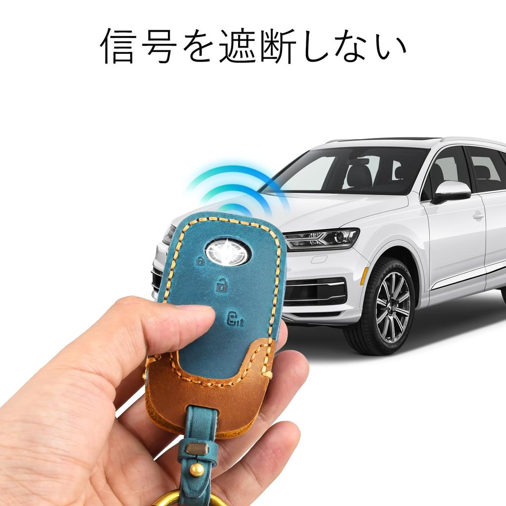 OFFCURVE Genuine Leather Smart Key Case for Daihatsu and and Protective Cover Toyota, 4-Button Compatible, Non-Slip, Stain-Resistant,