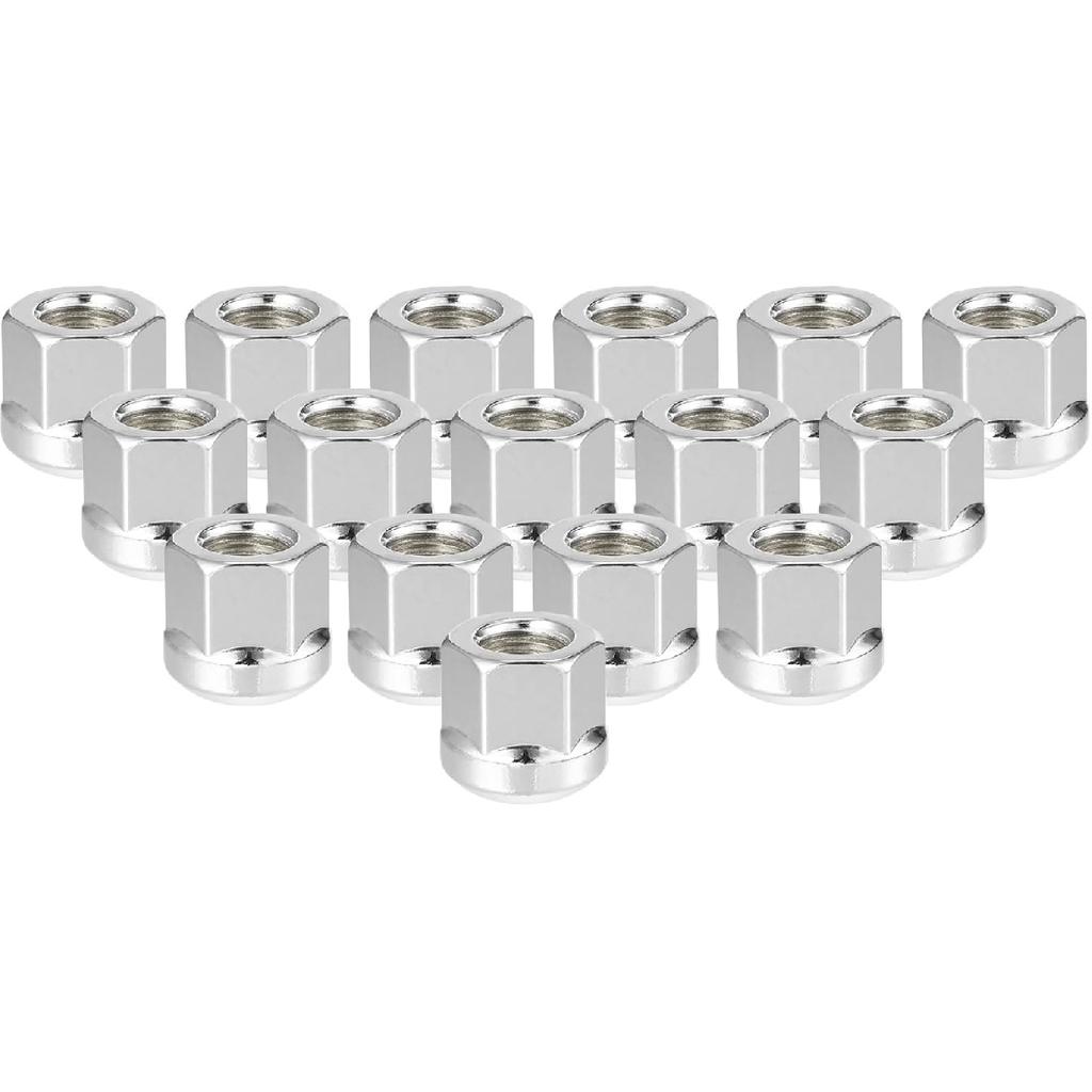 4 Pcs Wheel Lug Nuts Compatible for Honda Accord Civic, Durable M12 x 1.5 Carbon Steel Silver Tone Tire Lugnuts