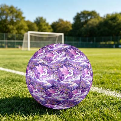 1 Stück Fantasy Einhorn Garten Thema Fußball, Größe 5, Leichtes PVC, Fußball für das Training im Freien, Geschenk c6559