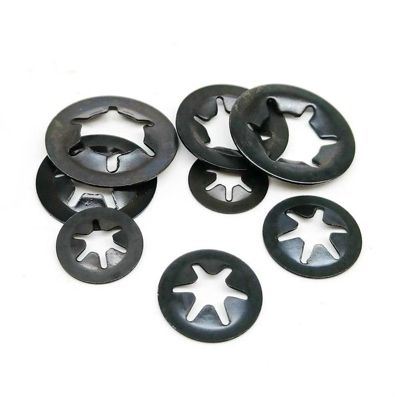 350pcs/box M2.5-M10 External Circlip Self-Locking Retaining Clip Push On Shaft Bearing Snap Ring Washer Kit Set Black 65mn Steel