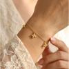 Wind Stainless Steel Zircon Floral Design Bracelet, Sweet Wind Lady Exquisite Jewelry 2771