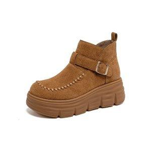 Fashion platform Martin boots women's autumn and winter new British style retro heightening casual warm short boots women's shoes