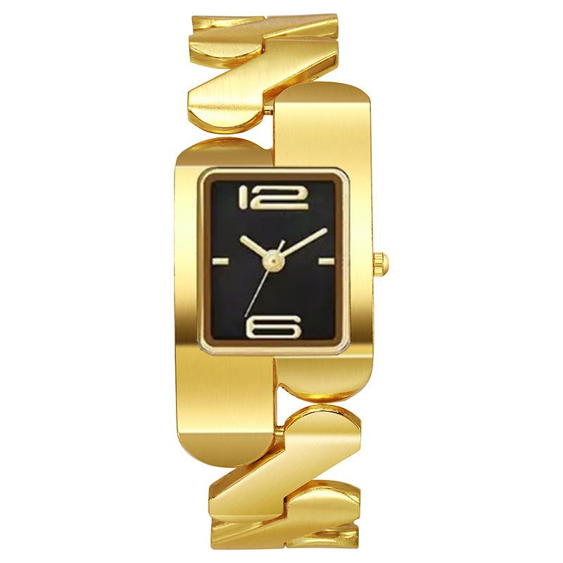 Fashion Leisure Business Watches for women Quartz Women Watch Simple Elegant Square Dial Gold Stainless Steel Strap Waterproof