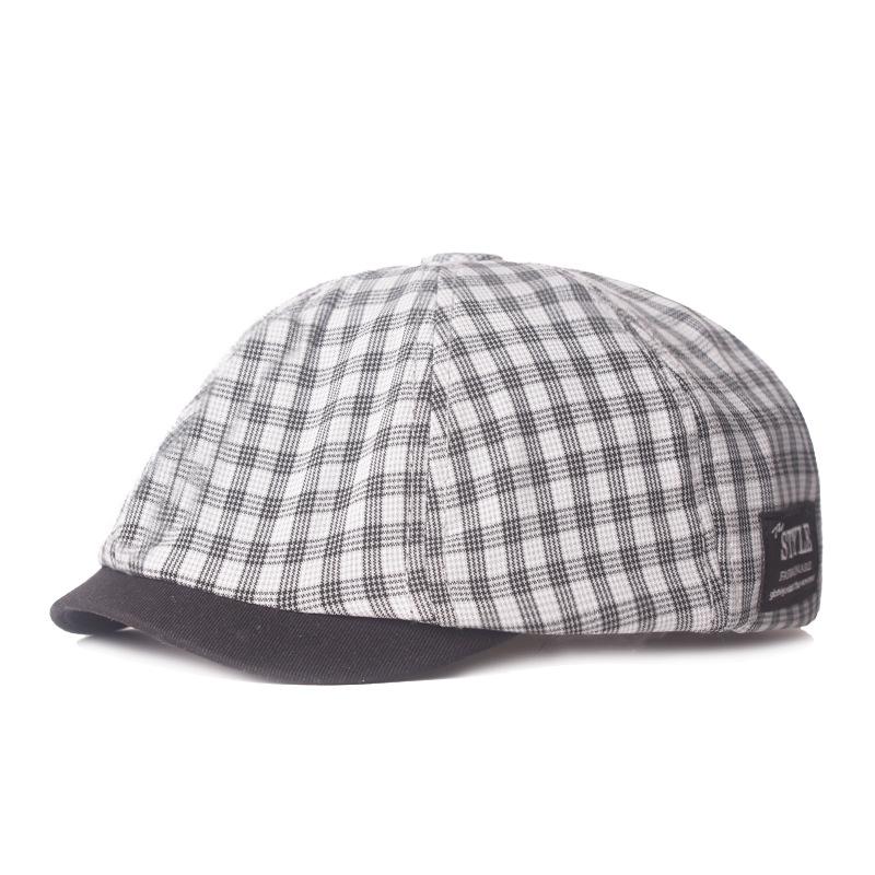 Bavlněný baret Pánská malířská čepice Newsboy čepice Klobouk Rybí kost Osmihranný klobouk