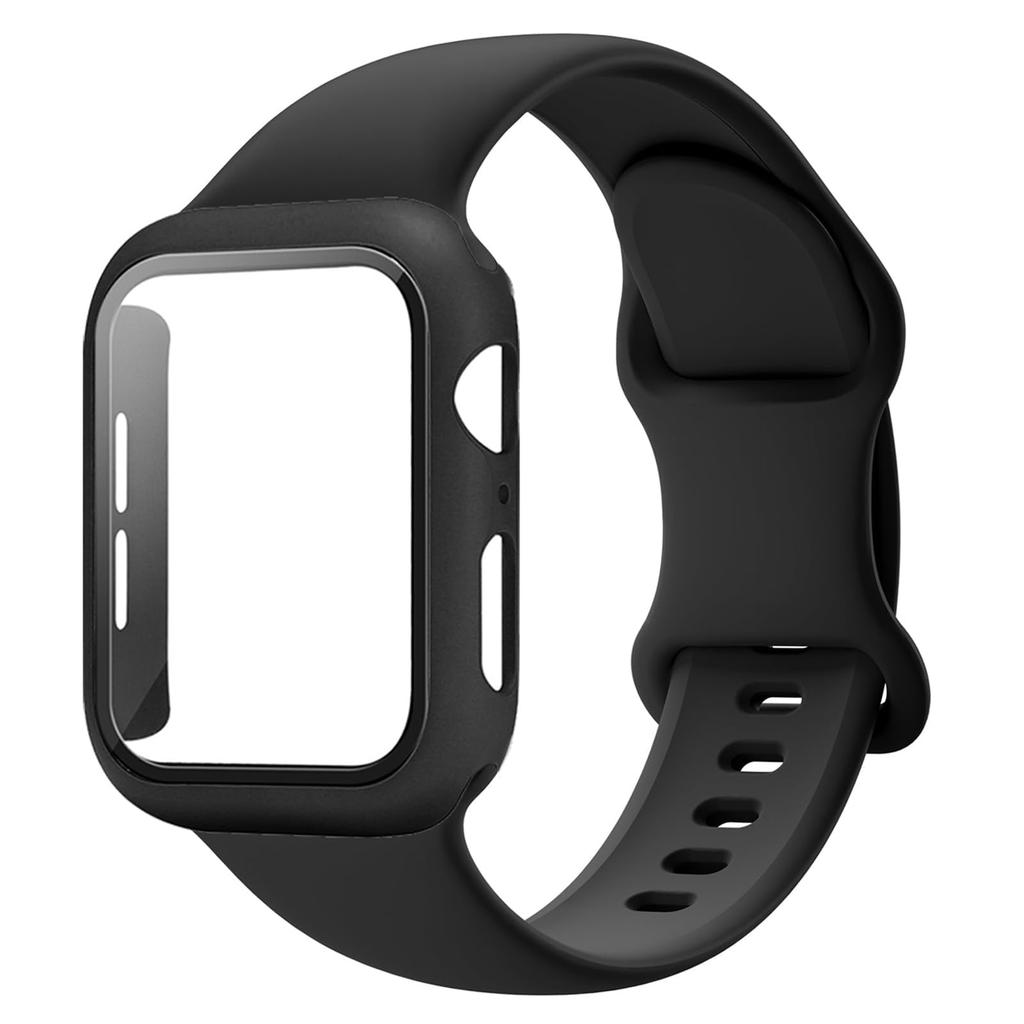 PC Case+Straps For Apple Watch band 44mm 45mm 40mm 46mm 41mm 42mm 49mm Sport Silicone Bracelet iWatch series 10 8 7 se 9 ultra 2
