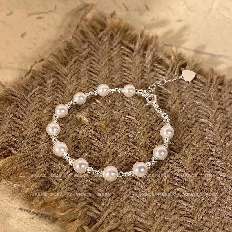 French retro imitation pearl bracelet new light luxury fashion celebrity style design sense versatile bracelet gift