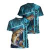 Fishing 3D Printed Casual Loose Men's Short Sleeved T-shirt Top for Summer Fishing