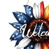 Sunflower Welcome Door Hanger Decorative Home Decor Gift, Wooden Flower Sign, Front Hanging