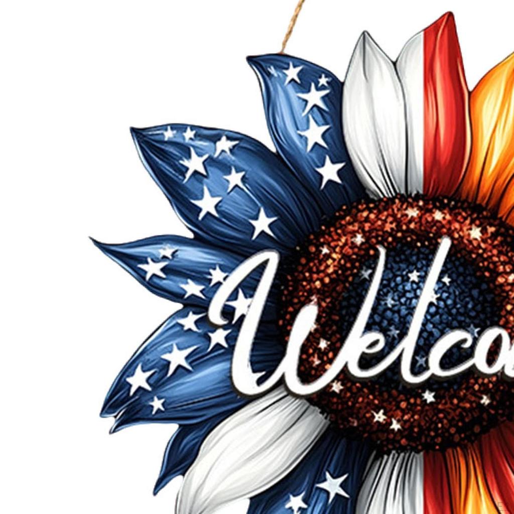 Sunflower Welcome Door Hanger Decorative Home Decor Gift, Wooden Flower Sign, Front Hanging