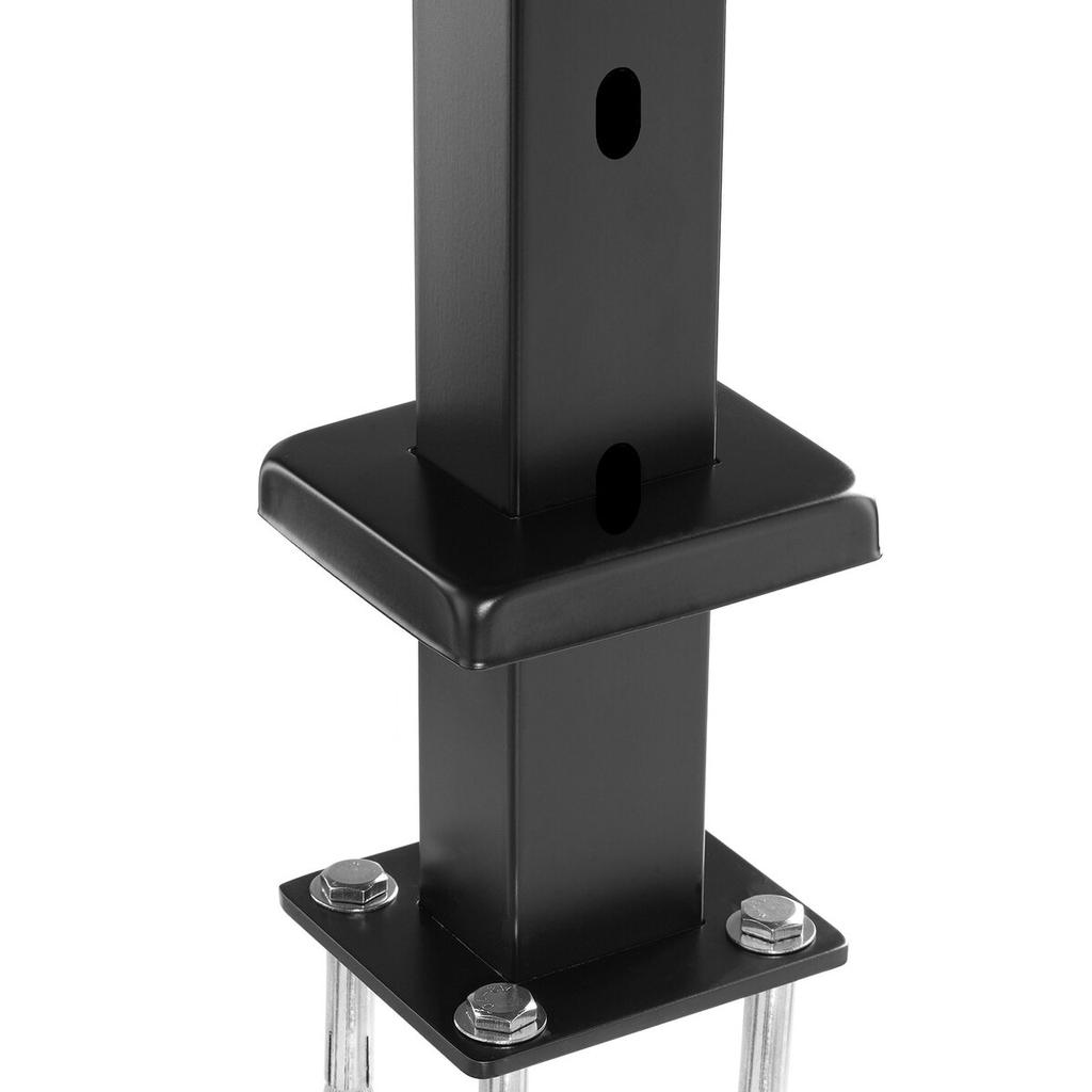 Cable Railing Post 42x1x2in 30° Angled Hole Stair Railing Post Black 1Pc