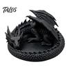 3d Printed Ornament Vintage Style Dragon Jewelry Tray Coiled Figurine Key Bowl Fantasy Organizer Dish Desktop For Earrings Necklaces Creative Decor