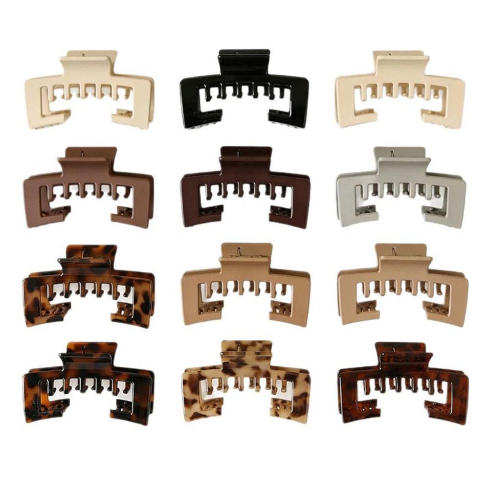 Extra Large Hat-Friendly Hair Claw Non-Slip Large Size Shark Clip Creative Square Hair Clip  Female