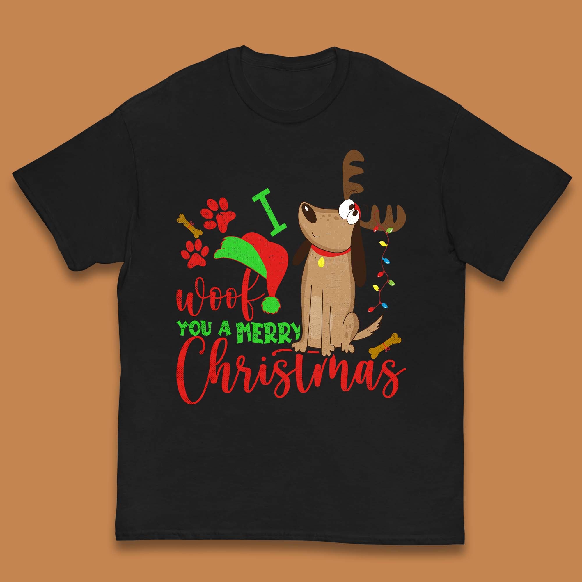 I Woof You A Merry Christmas Kids T-Shirt 140