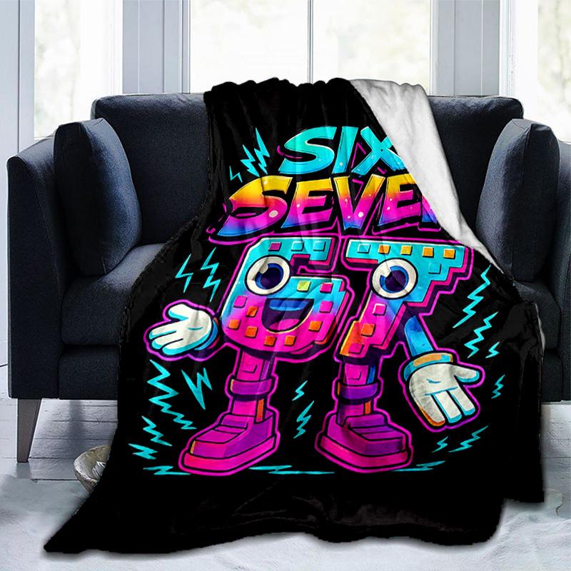 Space Adventure With Six Seven 67 Blanket Suitable for Sofas, Beds, Offices, And Camping - Perfect Gift for Halloween Christmas
