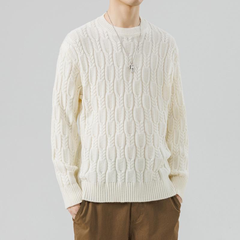 Hot Sale, New Knitted Crew Neck Sweater in Autumn and Winter, Men's Bottom Knitted Sweater and Sweater