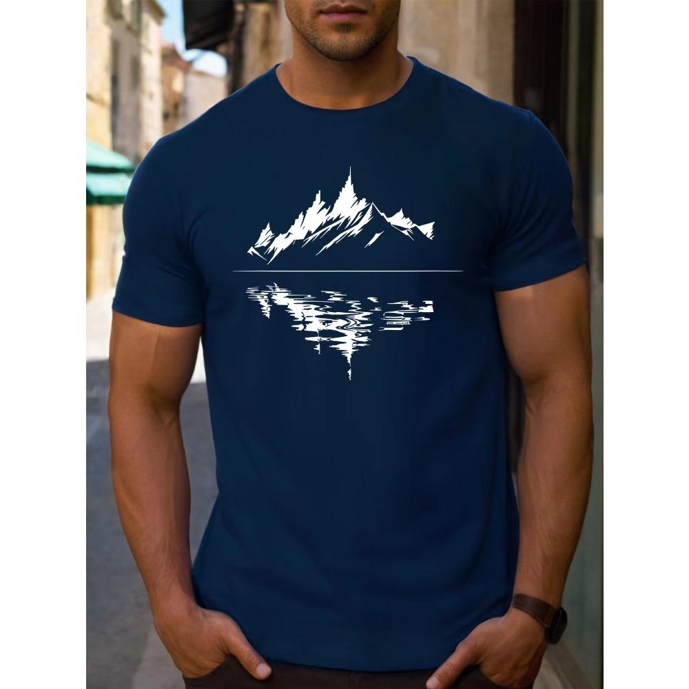 Fashionable Minimalist Printed T-shirt Summer Casual Men Cotton Retro Daily Simple Loose Fitness Run Short Sleeve Comfortable Breathable Soft T-Shirts