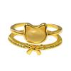 2026 Cute Cat Snail Retro Temperament Opal Open Ring Female Fishtail Ins Light Luxury Versatile Sweet Cool Ring