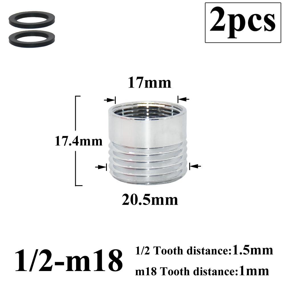 2 יחידות 1/2 שינוי ל- 16 18 20 22 24 26 28 מ"מ חוט זכר נקבה ברז מתאם מטבח חדר אמבטיה פליז Bubbler מים משותף אבזרי