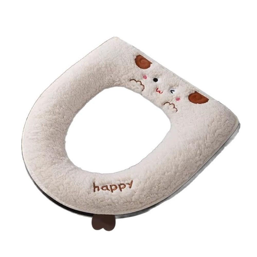 Washable Toilet Seat Cover Lamb Wool Plush Toilet Seat Universal Toilet Seat Cushion