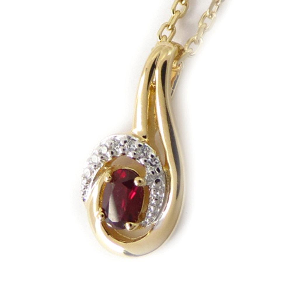 Altesse [K6397] - Collier Plaqué Or 'Scarlett' rubis doré - 20x12 mm