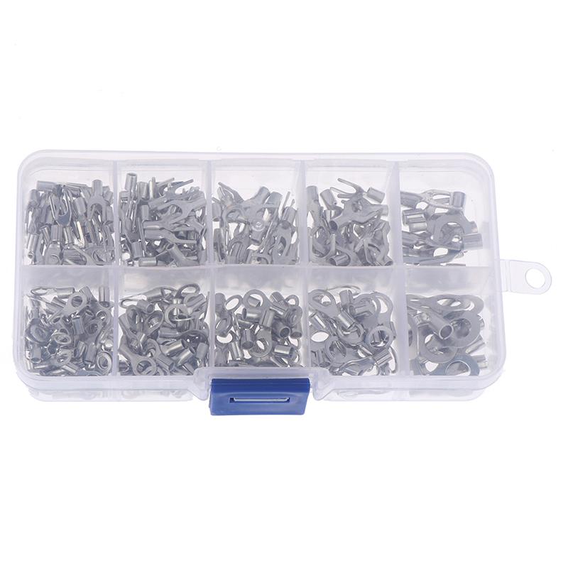 320 Adet/Kutu 10'lu 1 Arada Terminaller Yalıtımsız Halka Çatal U Tipi Pirinç Terminaller Kiti