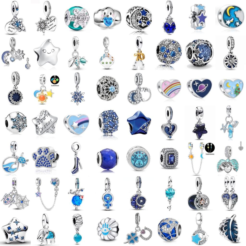 New Europe Bule Star Snowflake Charm Sun Bead Fit Original Bracelet Diy Women Jewelry Giftcopper Making Accessories