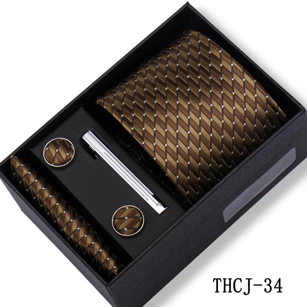Men's 4-Piece Tie Gift Set for Business, Wedding, and Formal Wear.