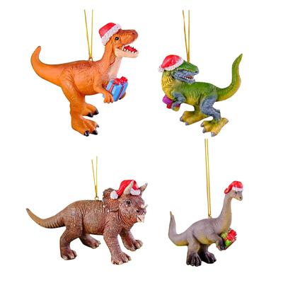 Weihnachts Dinosaurier Auto Dekoration Anhänger Tyrannosaurus Rex Weihnachtsbaum Dekoration Anhänger Cartoon Tier Heimdekoration