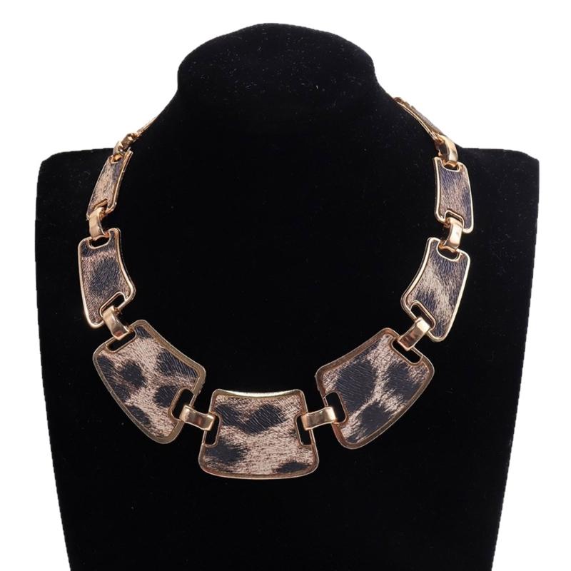 Elegant Women’s Purse Earrings Bracelet Necklace Fashionable Leopard Pattern Accessories Handmade Jewelry Set