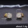Fashion Round Shape Studs Earrings Statement Earring Copper Texture Ear Studs Ear sAccessory Present for Woman and Girls