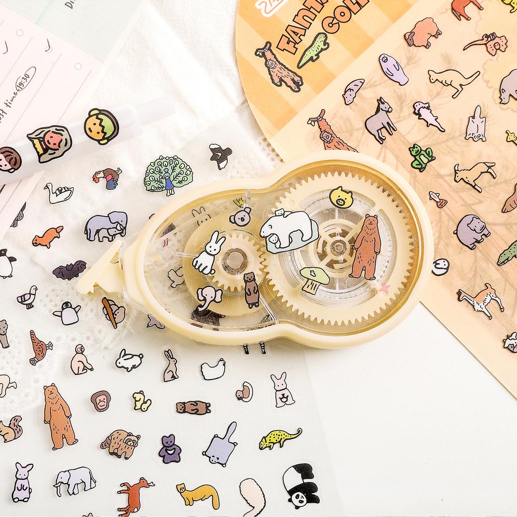 2/12pcs Colorful Small World Series Kawaii Cartoon Sticker DIY Scrapbooking Decor Journal Supplies Cute Stationery Sticke