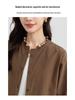 Xin Ge Cotton Loose Casual Long Sleeve Shirt with Beaded Collar