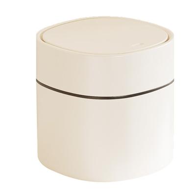 Plastic Mini Wastebasket Plastic Cream White Easy To Clean Simple To Use Mini Countertop Trash Can