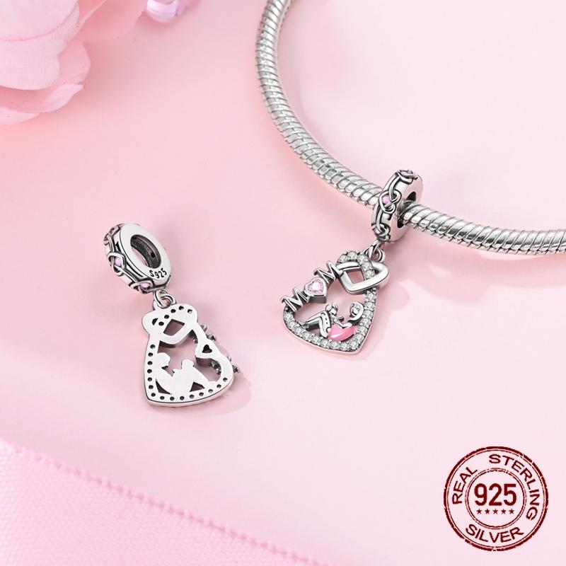 Warm Parent-Child Time Charms Copper Dangle Pendant Fit Bangle Bracelet Necklace Diy Jewelry