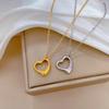 Plain Ring Love Furnace Real Gold Cold Necklace Female Collarbone Chain With Jewelry