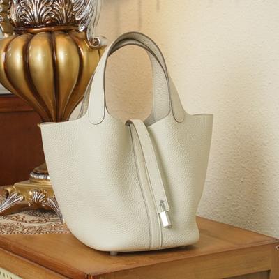 Borsa 2025 da donna in pelle bovina di primo strato, borsa a cestino di verdure, borsa a secchiello versatile, borsa da donna in vera pelle, borsetta di alta gamma