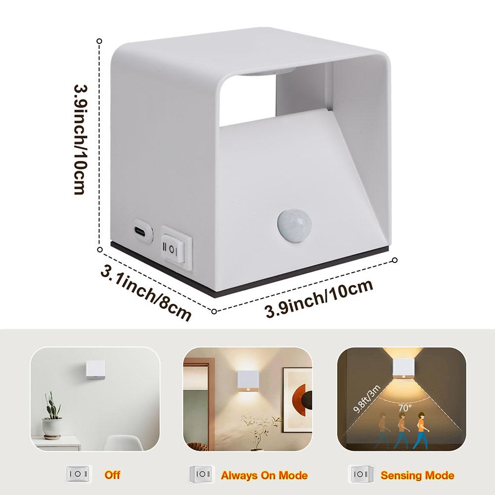 LED Wall Sconces Motion Sensor Dimmable Indoor Wall Lamp Up Down Remote Control Wall Mount Light for Living Room Hallway Bedroom