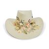 Mode Brede Rand Western Cowboy Hoed Bloemen Borduurwerk Geborduurde Pailletten Cowgirl Hoed Ridder Hoed Buiten