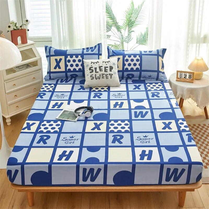 Double Bed Fitted Sheet Quilting Bedspread On The Bed Woven Air-Permeable Mattress Cover Single Bed Cover Bed with Pillowcases