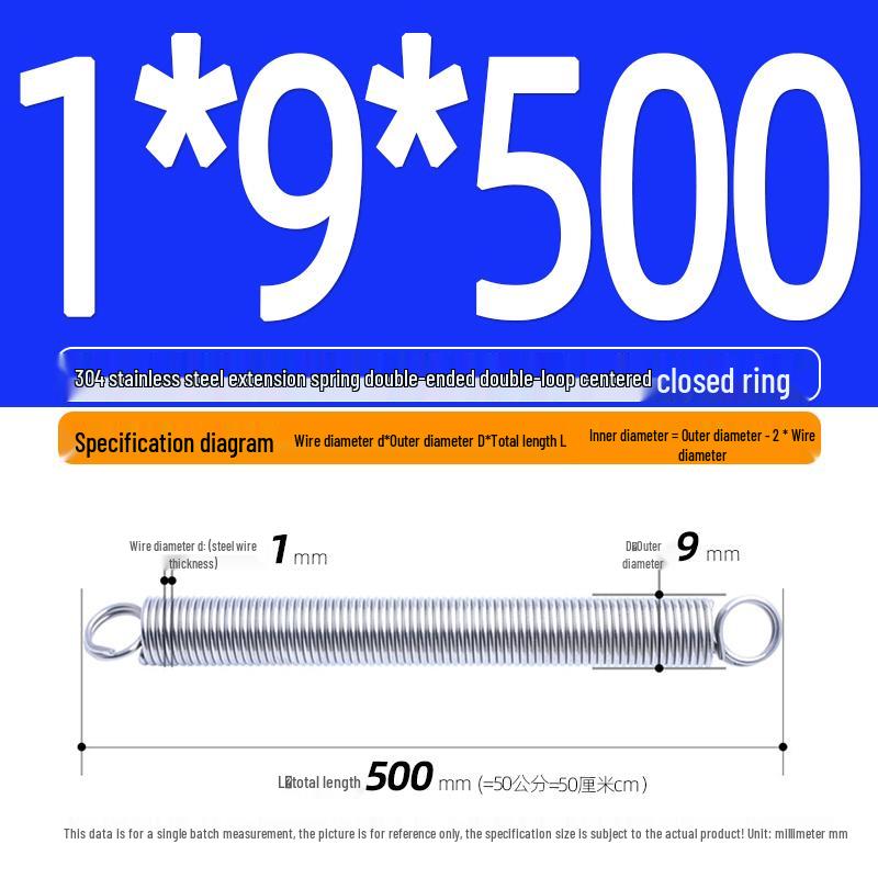 Arc de extensie din oțel inoxidabil 304 de 500 mm cu cârlige deschise și inel cu buclă dublă, personalizabil.