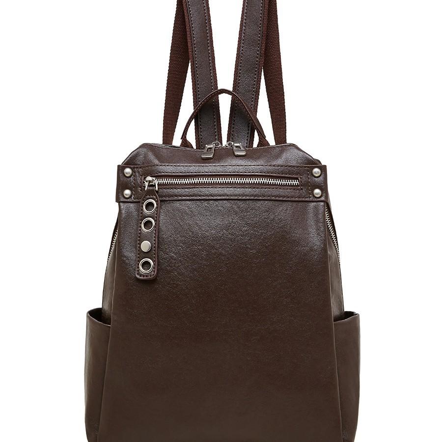 Large Capacity Cowhide Backpack Fashion Travel Backpack Leather Women's Bag