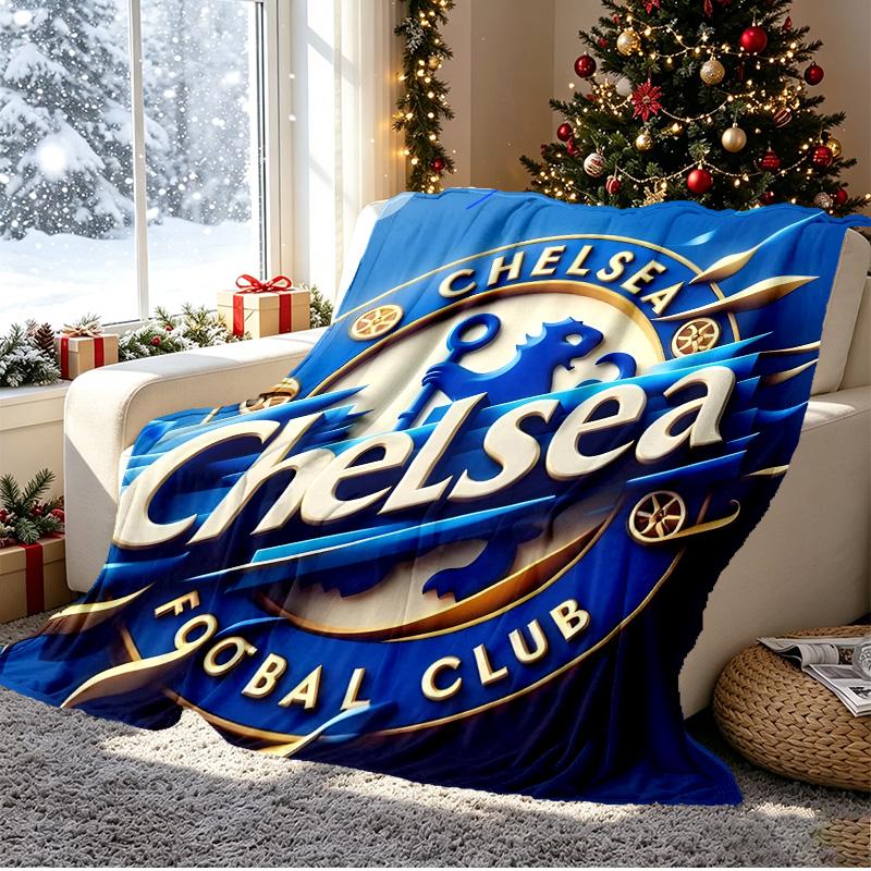 Football club.C Pattern Blanket for Home Decoration, Bed, Sofa, Car Travel, Camping, Suitable for All Seasons, Birthday Christmas Gift