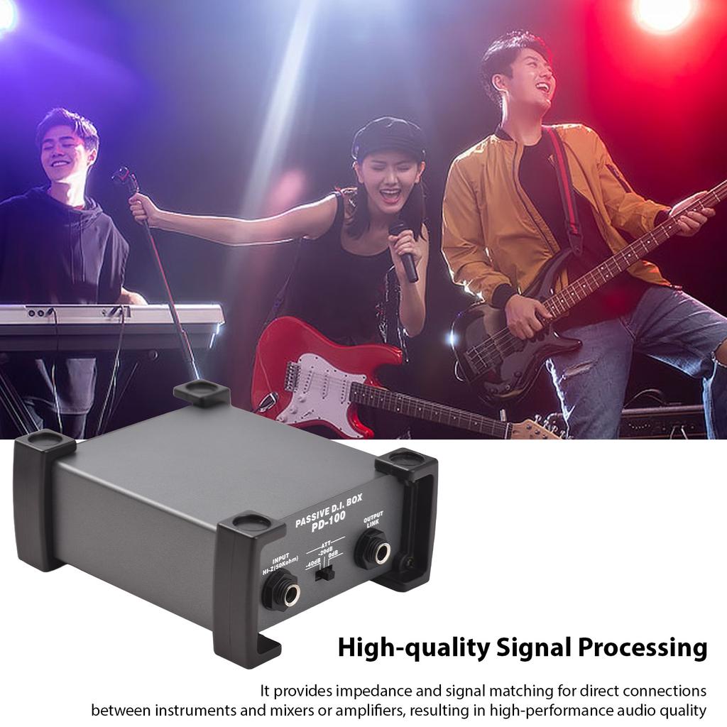 1 Channels Passive DI-Box Unit Hum Eliminator 1/4"" Instrument Direct Box To XLR Professional