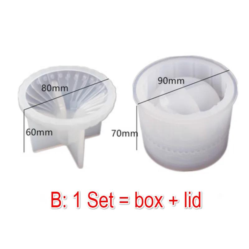 Diy Crystal Epoxy Resin Storage Box Cosmetic Cup Jewelry Box Mirror Silicone Mold